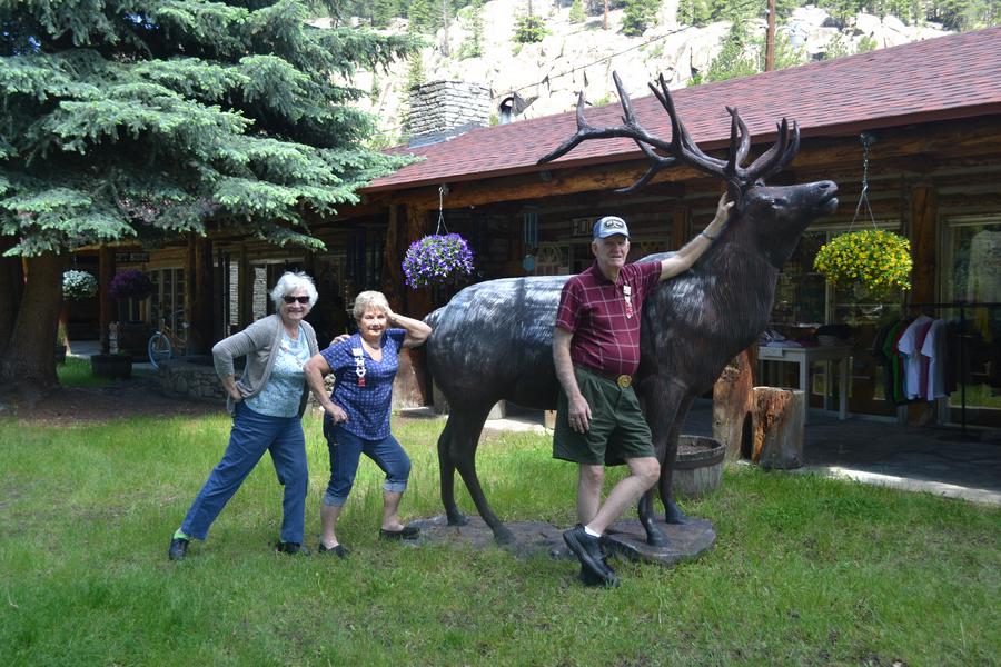 Gerri, Sandy & Doc with Elk.jpg