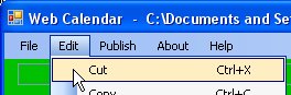 Cut From Edit Pull Down